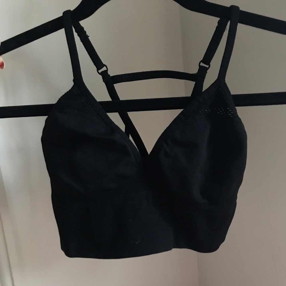 PINK black unpadded sports bra 🖤
